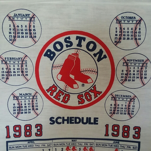 Vintage 1983 Red Sox Cloth Schedule Calendar - Picture 4 of 7